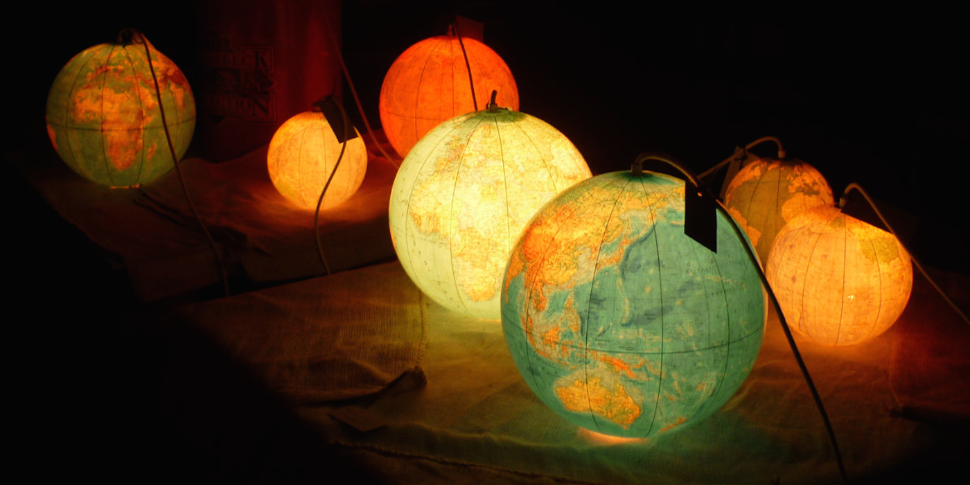 Wereldbol lamp