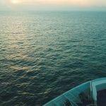 Zonsondergang stenaline vanaf ferry