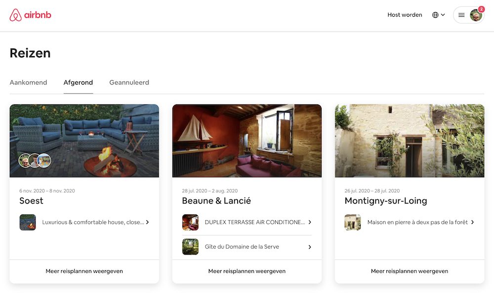 airbnb servicekosten terugvragen afgeronde reizen