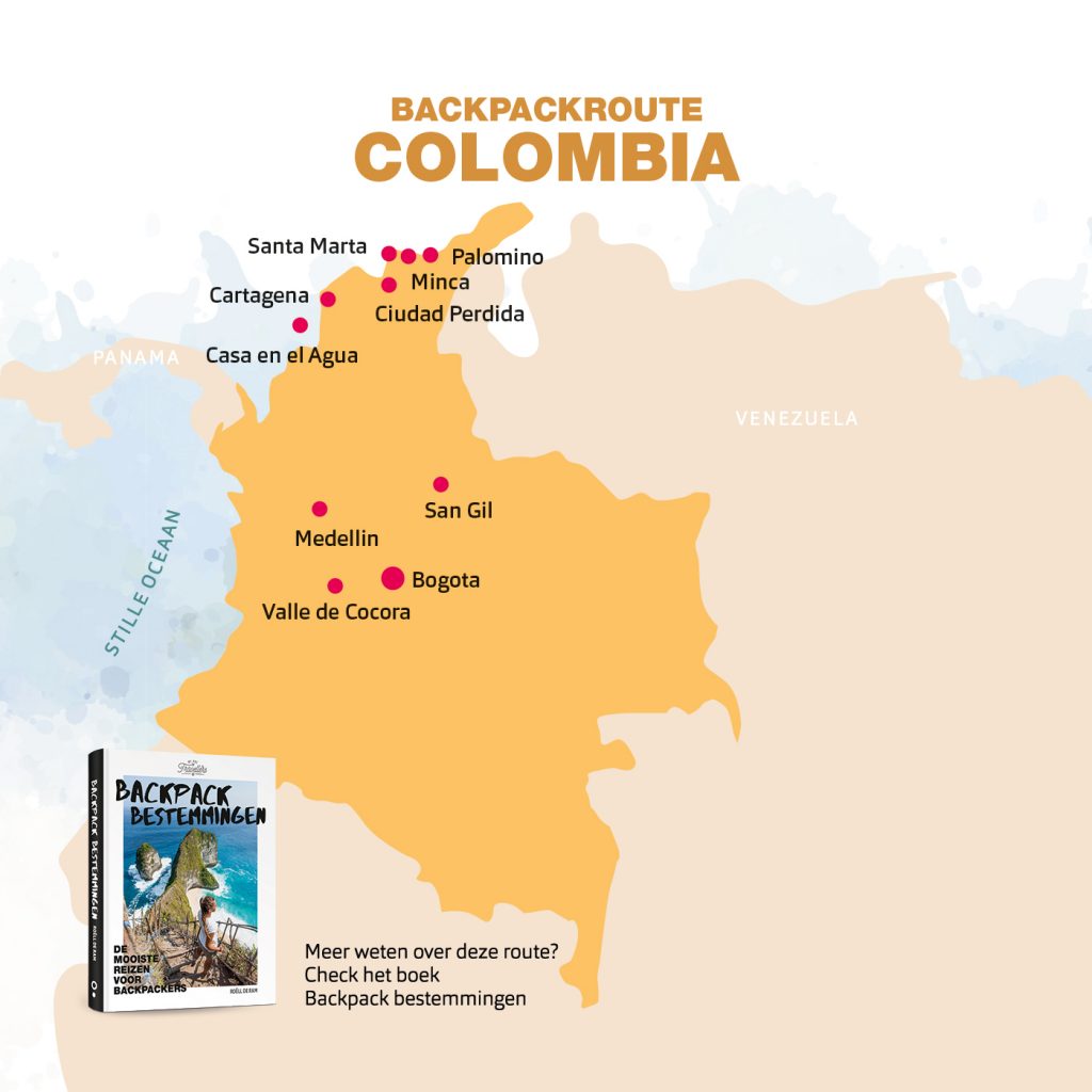 backpack route Colombia boek backpack bestemmingen