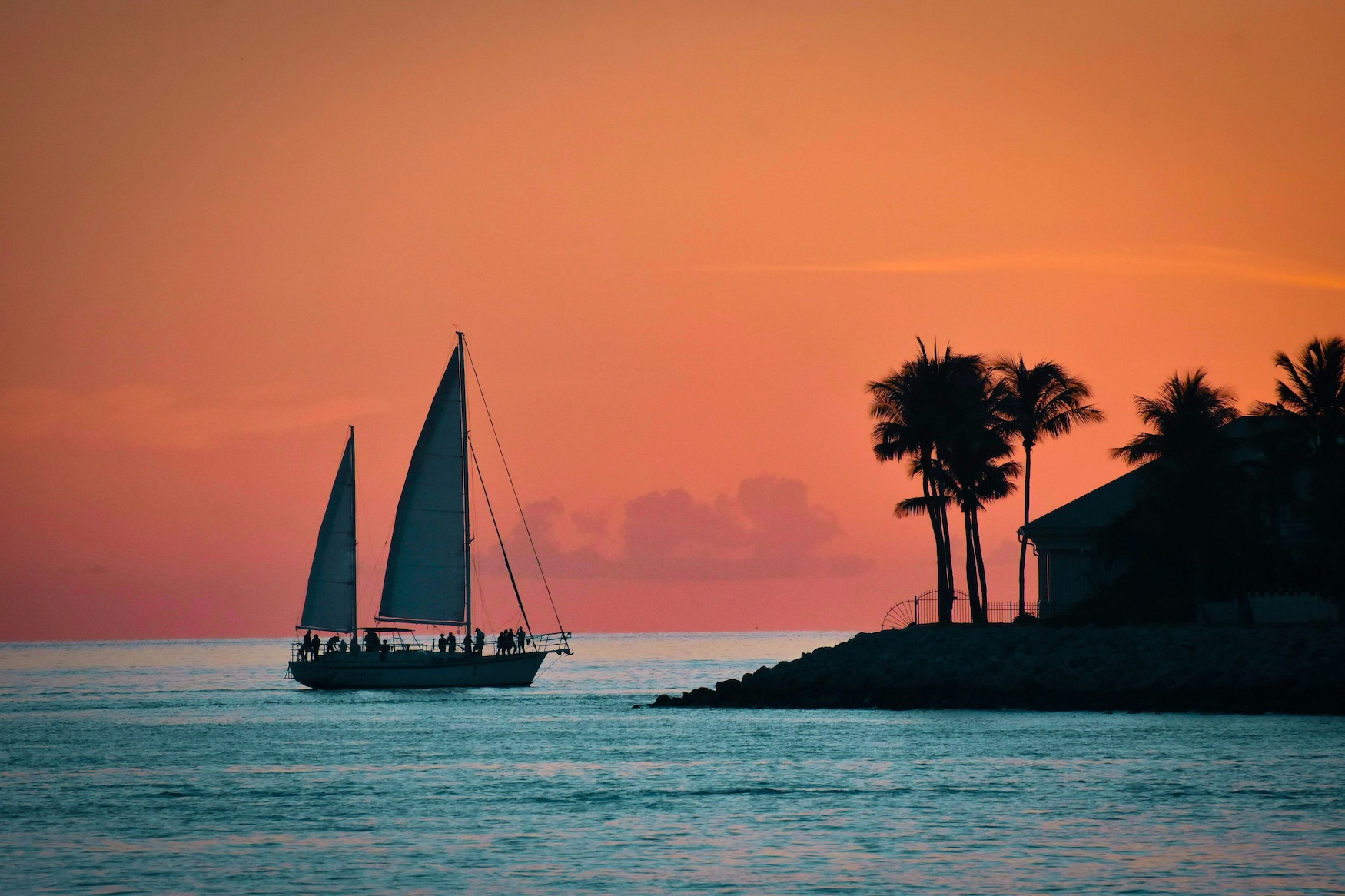 boot en avondrood, Key West