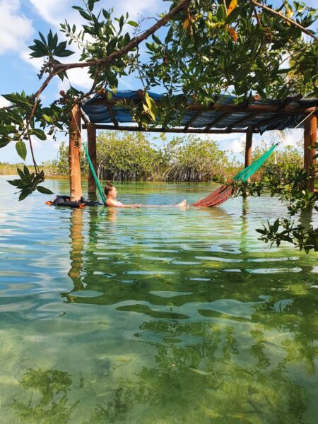 chillen in een hangmat in Bacalar