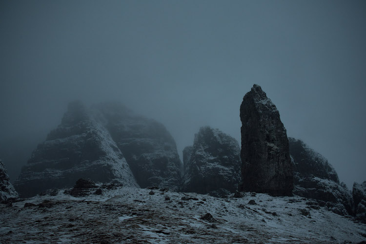 duister Old man of Storr schotland winter