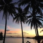 filipijnen palmbomen zonsondergang