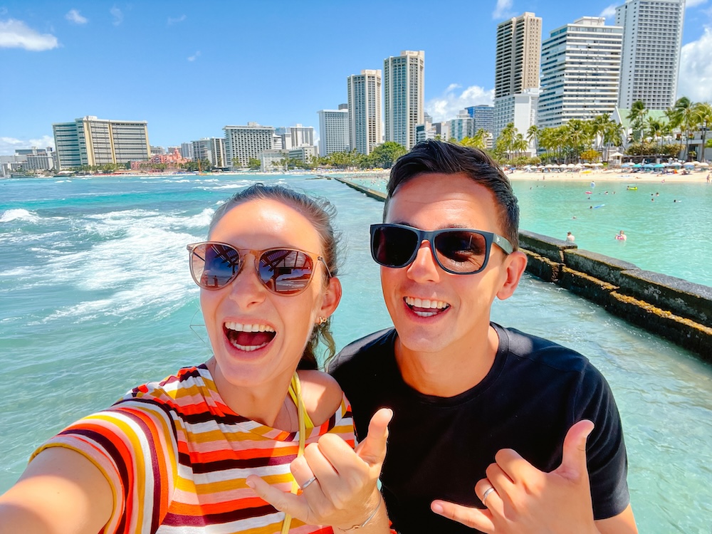 happy in Waikiki Beach