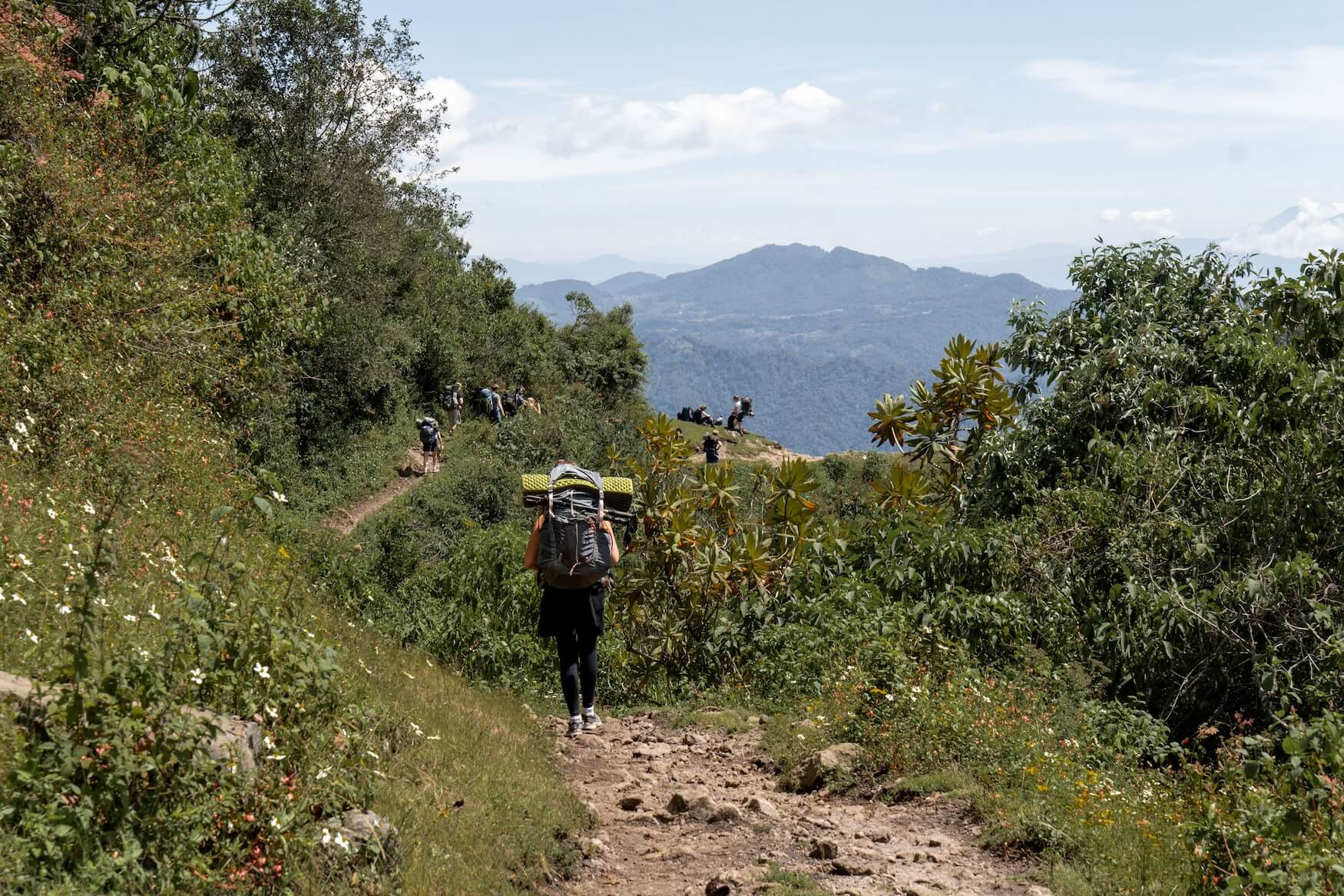 hiker in landschap Xela
