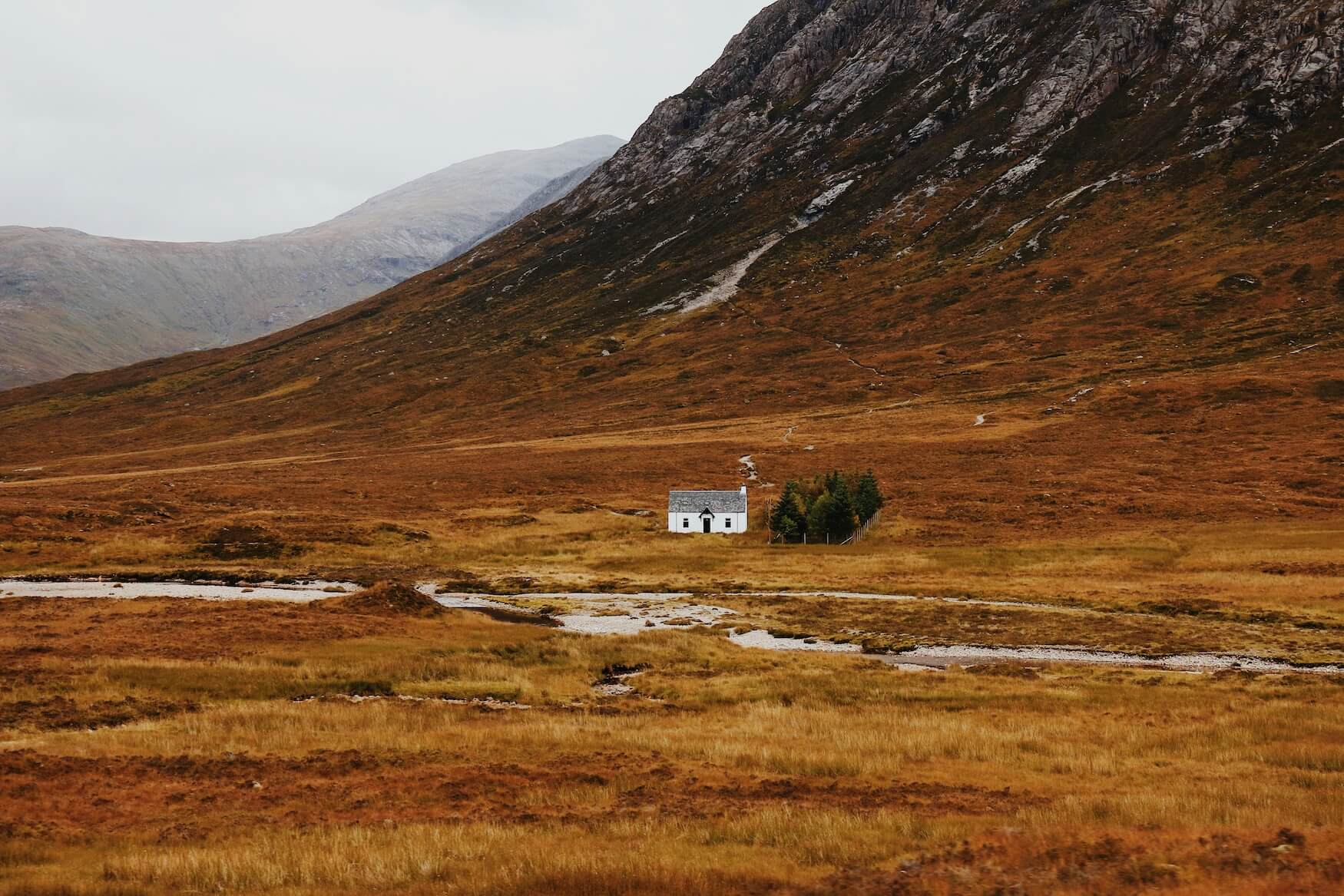 huisje bij Glencoe, natuur Schotland