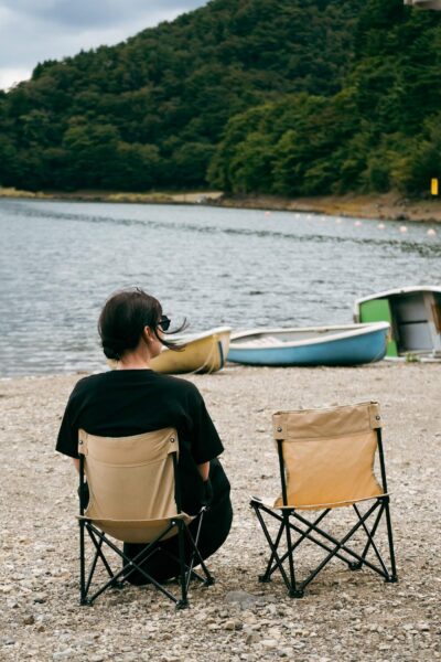 kamperen aan meer, Japan
