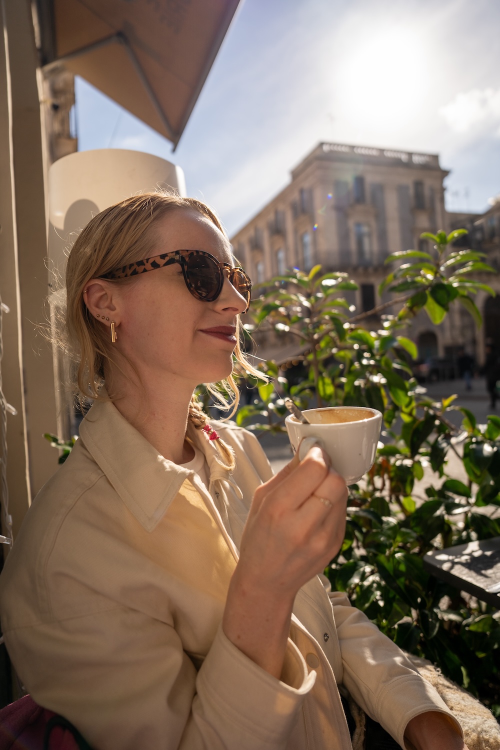 koffie op een terras, Taormina
