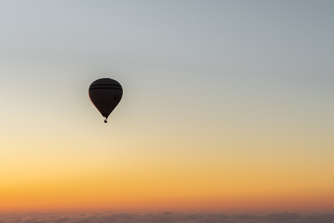 luchtballon, gekleurde lucht, Wahiba Sand woestijn
