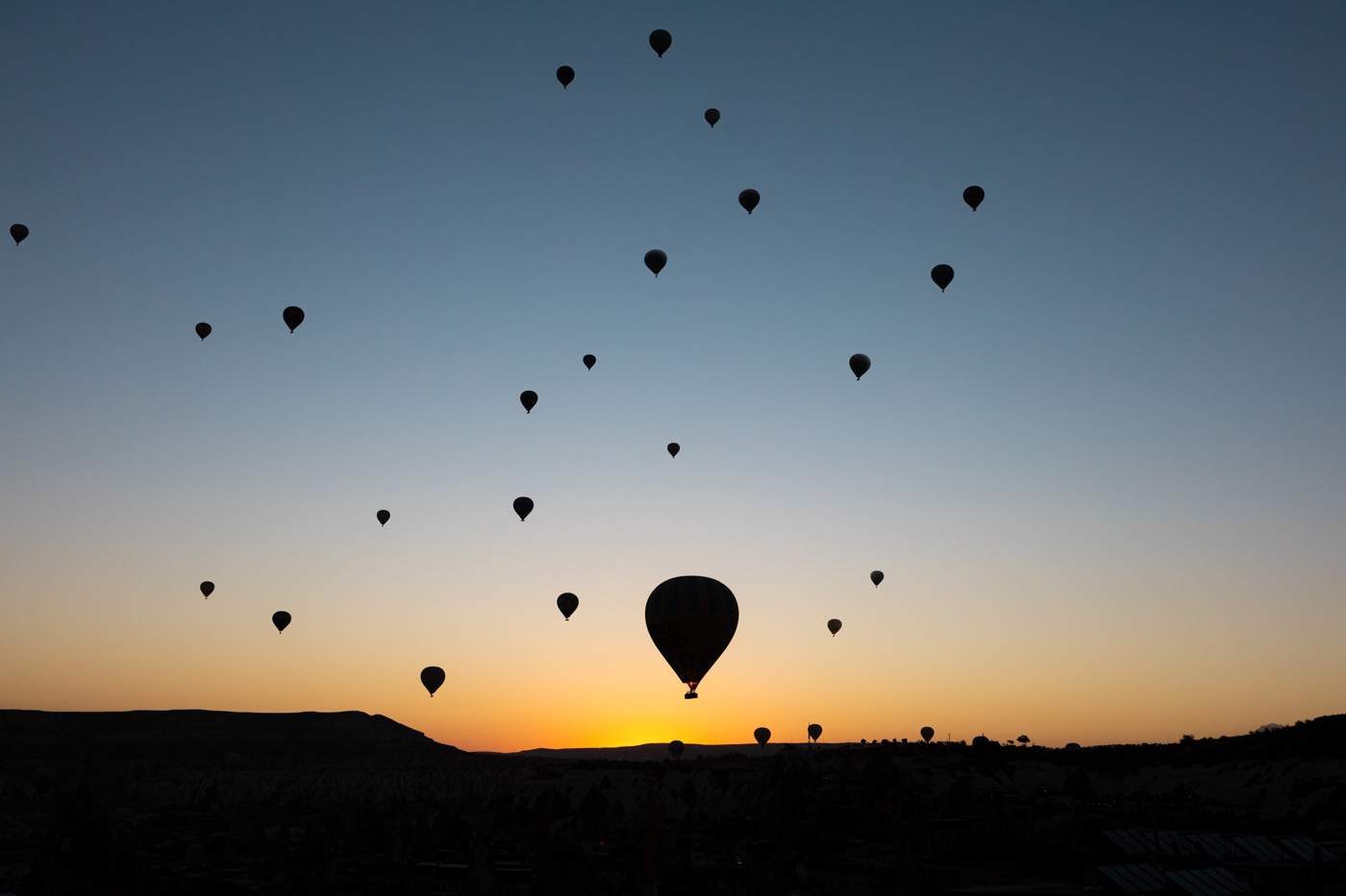 luchtballonnen kijken turkije Cappadocia zonsopkomst