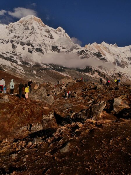 mensen op Annapurna Base Camp Trek
