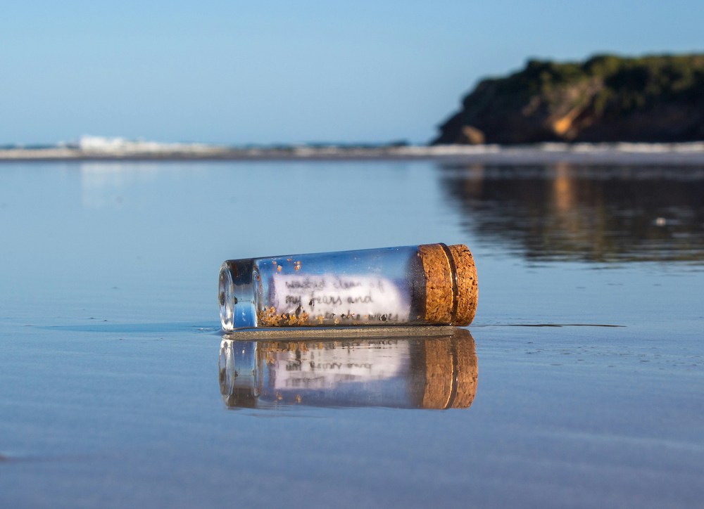 message in a bottle valentijns cadeau reiziger