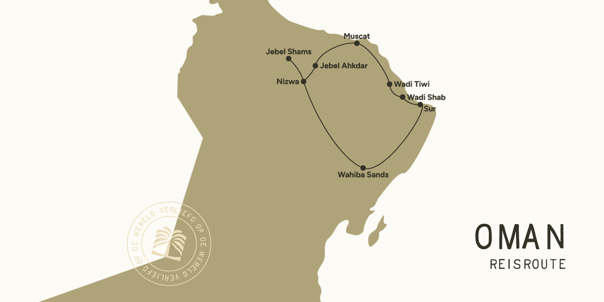 oman kaart reisroute