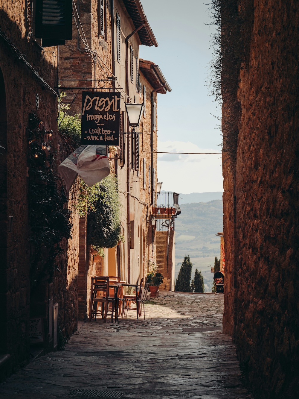 straatje in Pienza, Toscane