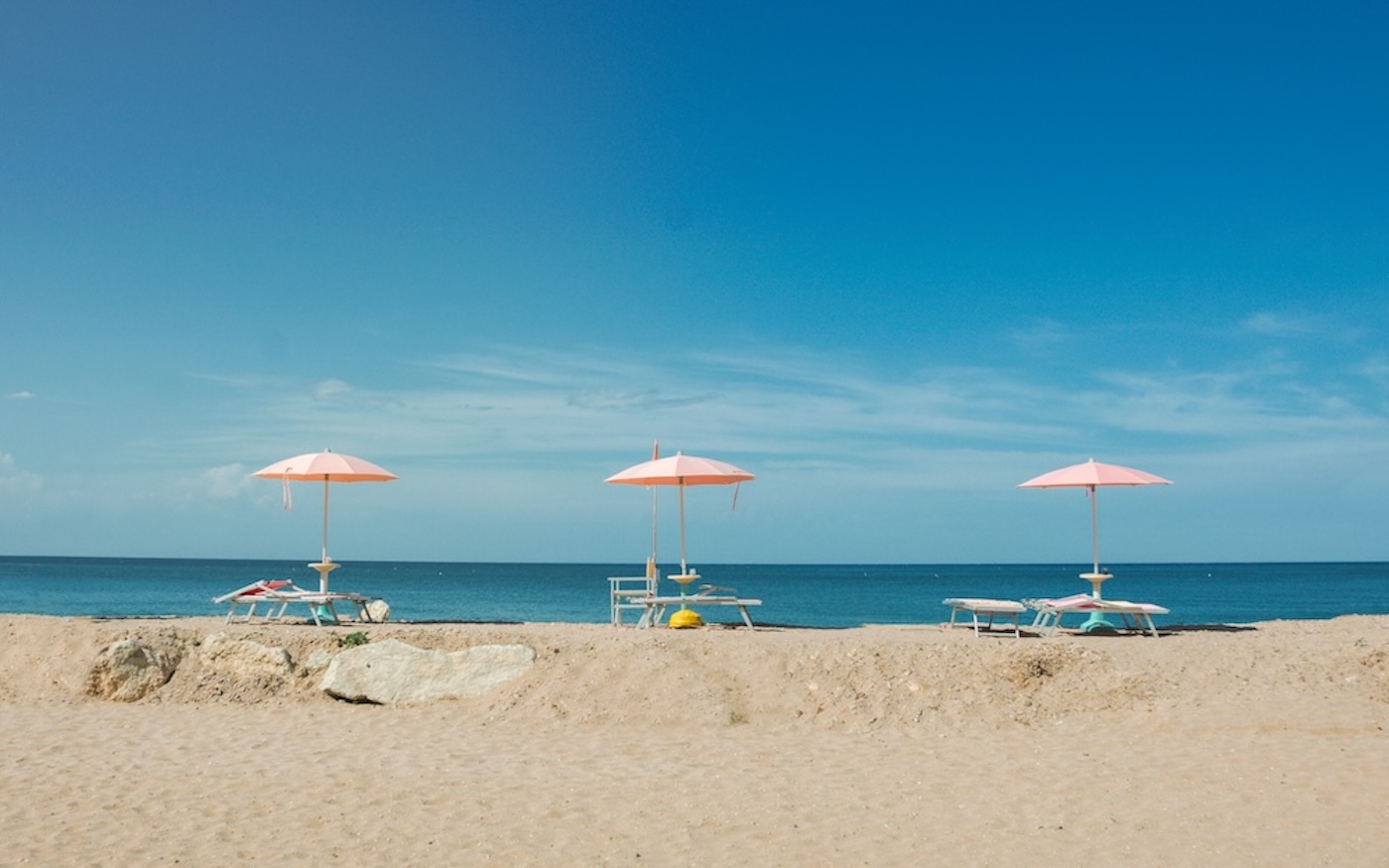 strandbedjes, strand Toscane