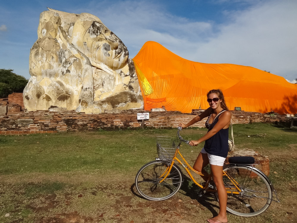 tips liggende boeddha Ayutthaya thailand fietsen