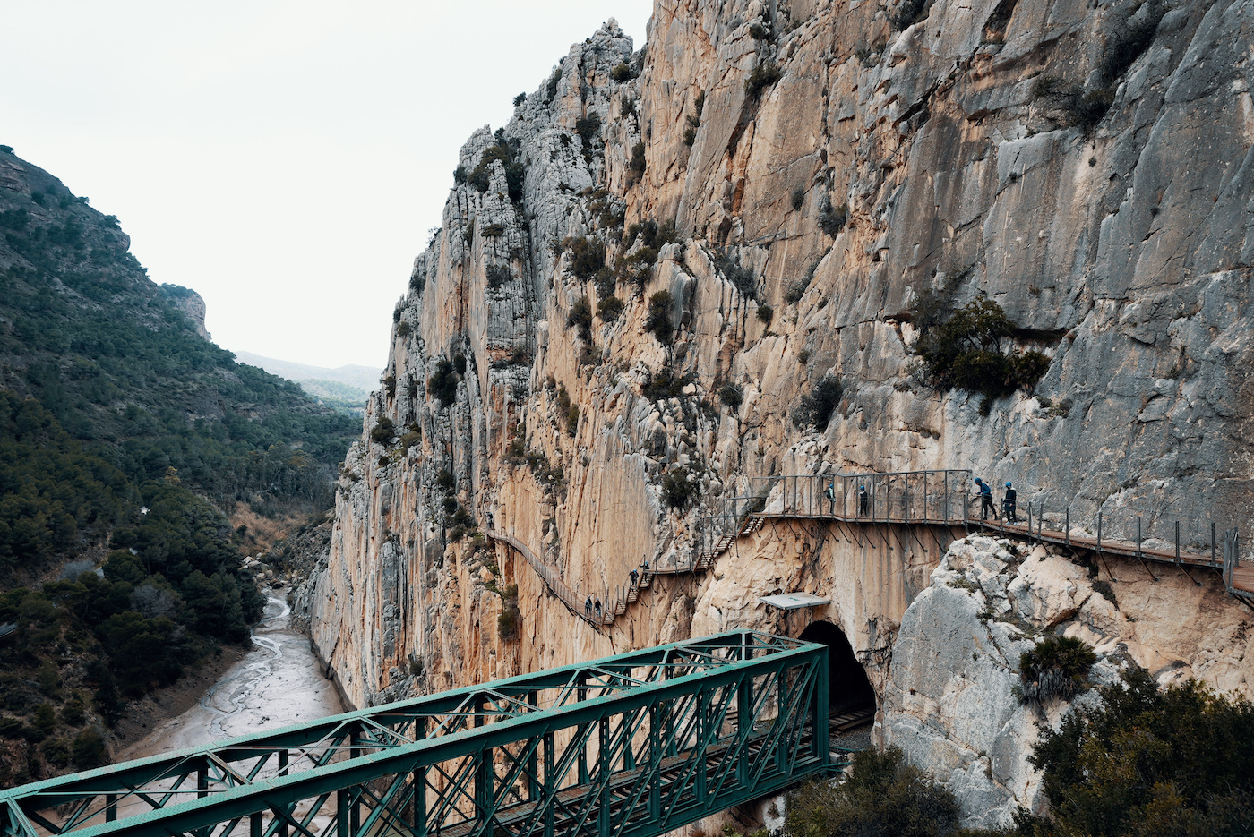 uitzicht El Caminito del Rey gevaarlijke wandeling spanje