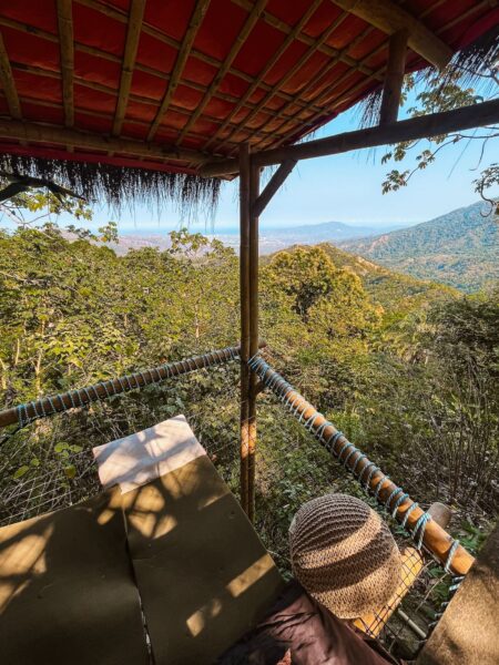 uitzicht Hangmatten junglejoe, Minca Colombia