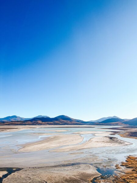 uitzicht op lagunes, Atacama woestijn