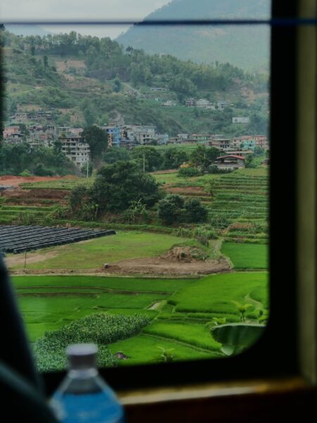 uitzicht vanuit bus, Chitwan