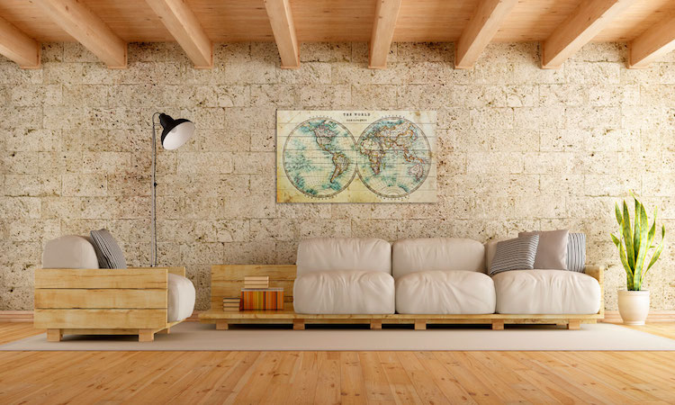 vintage wereldkaart woodmap kortingscode