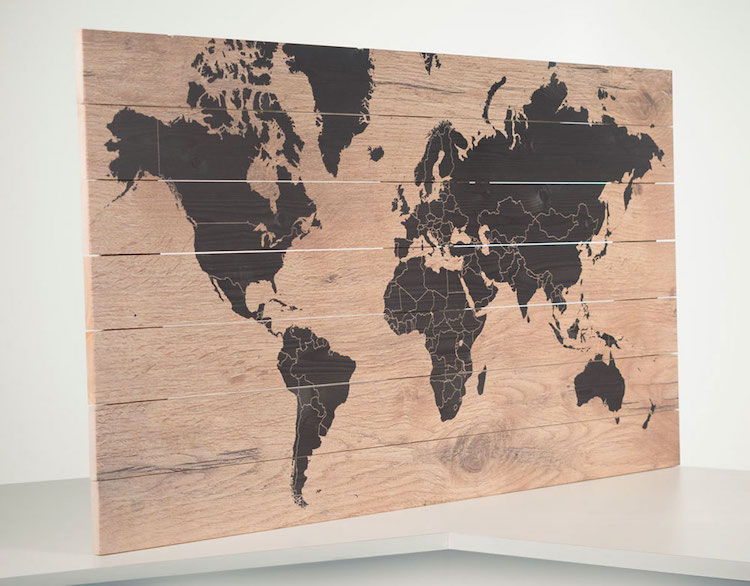 woodmap kortingscode wereldkaart van hout