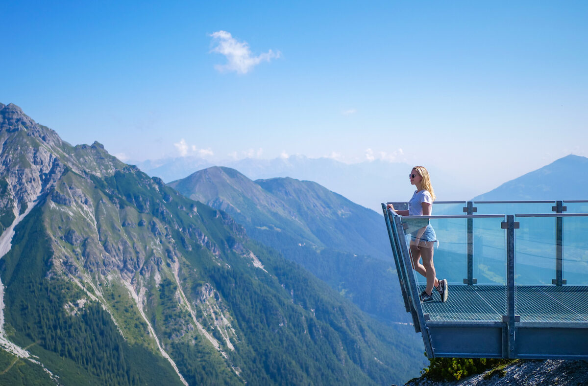 zomervakantie stubaital Schlick 2000 wandelroutes uitkijkpunt
